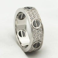 [Aethel jewelry]LOVE RING 5.5MM DIAMONDS PAVED CERAMIC